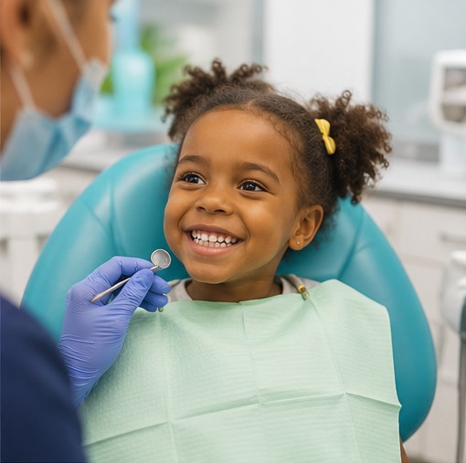 Smiling child at the dental office